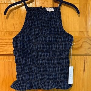 Women's Navy Plaid Camisole top